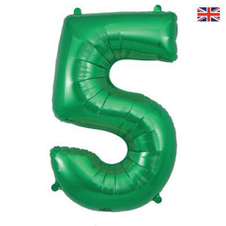 Large Number Green 34” Foil Balloon - 5