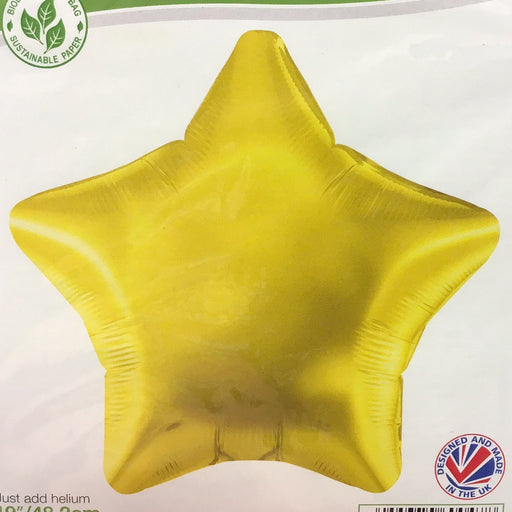 19" Foil Star Balloon - Bright Gold