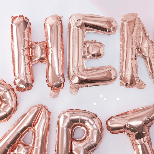 Hen Party Balloon Bunting (Rose Gold)