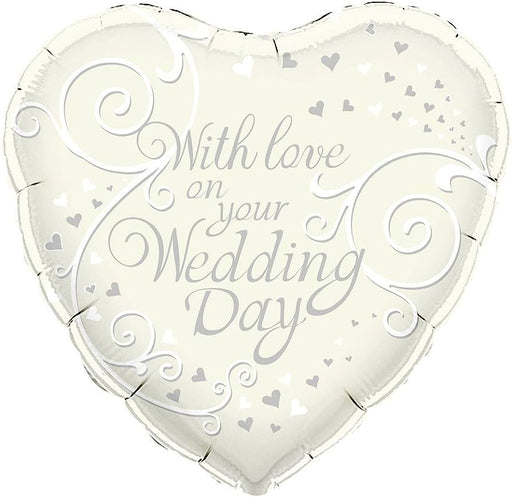 18" Foil With Love On Wedding Heart Balloon