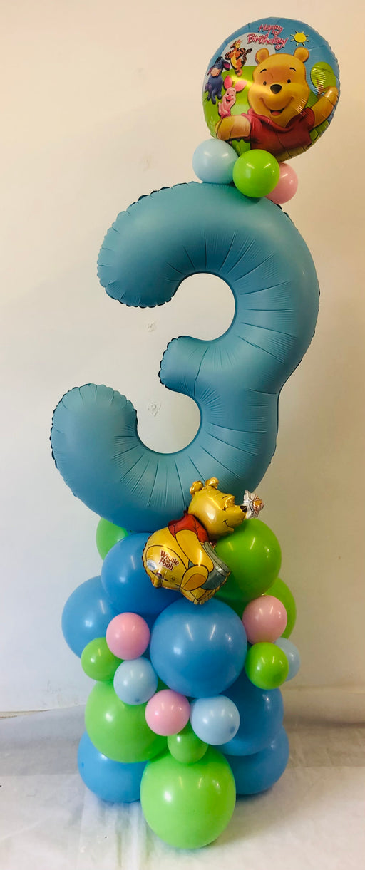 Age Themed Balloon Column - Winnie The Pooh