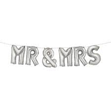 Mr & Mrs - Shape Air Filled Balloon - Silver - The Ultimate Balloon & Party Shop