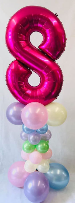 Giant number on alternate size pillars - The Ultimate Balloon & Party Shop