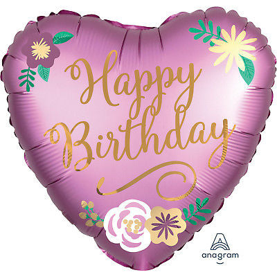 Happy Birthday Foil Balloon - Heart