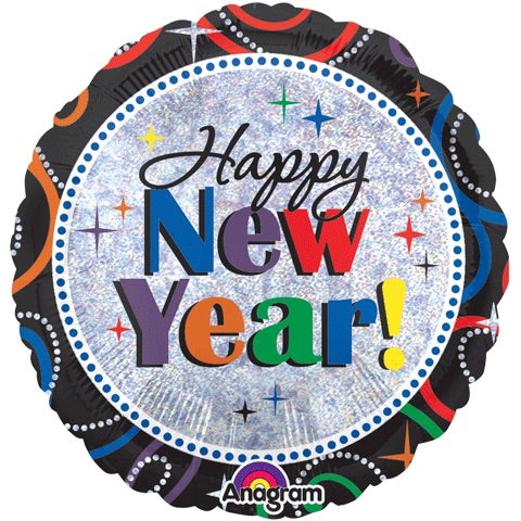 Happy New Year Foil Balloon - Bright - The Ultimate Balloon & Party Shop