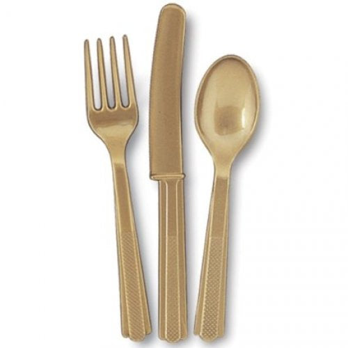 Plastic Cutlery Set (18pk) - Gold