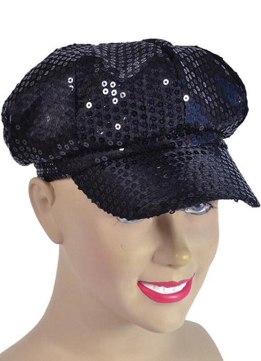1970's Black Sequin Disco Hat