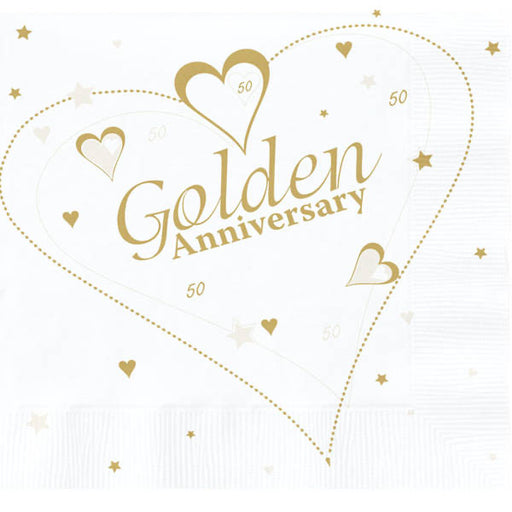50th Golden Anniversary Napkins - The Ultimate Balloon & Party Shop