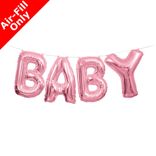 Baby Balloon Banner Kit - Pink - The Ultimate Balloon & Party Shop
