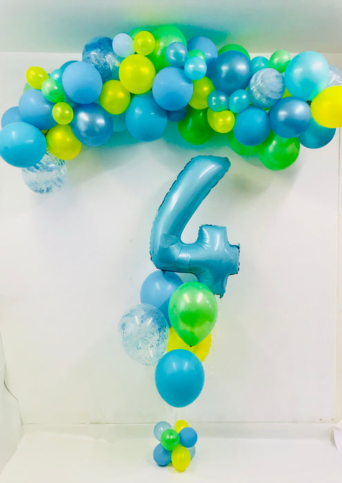 Organic Balloon Garland - Blue/Green