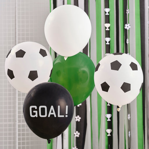 Mixed Football Printed Latex Balloons (5pk)