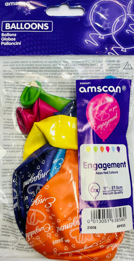 Engagement Colourful Balloons (6pk)