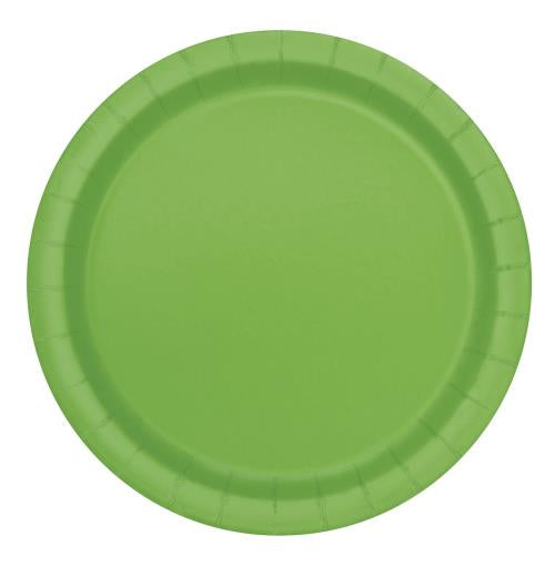Round Paper Plates - Lime Green
