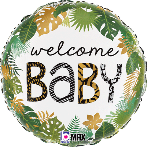 Welcome Baby Safari Foil 18” Balloon