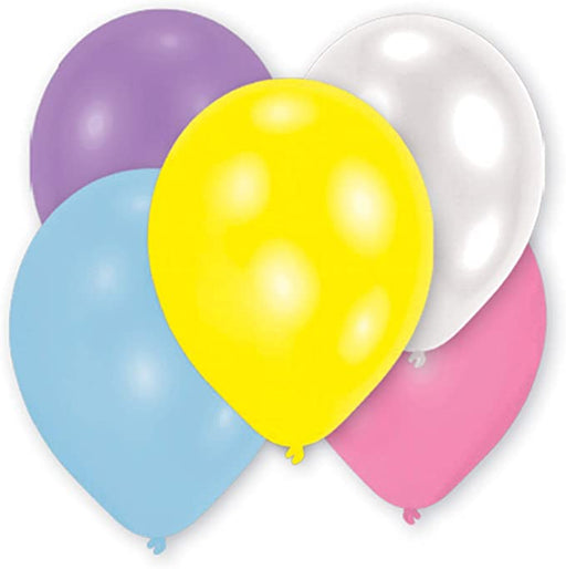 Latex Plain Balloons - Assorted Pearlised (10pk)