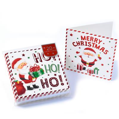 Christmas Card Pk 20 Santa Designs