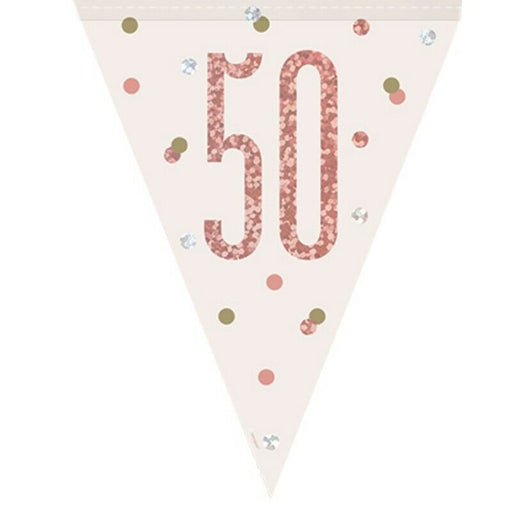 Age 50 Bunting - Rose Gold