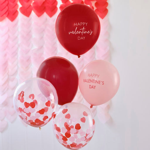 Mixed Valentine’s Latex Balloons (5pk)