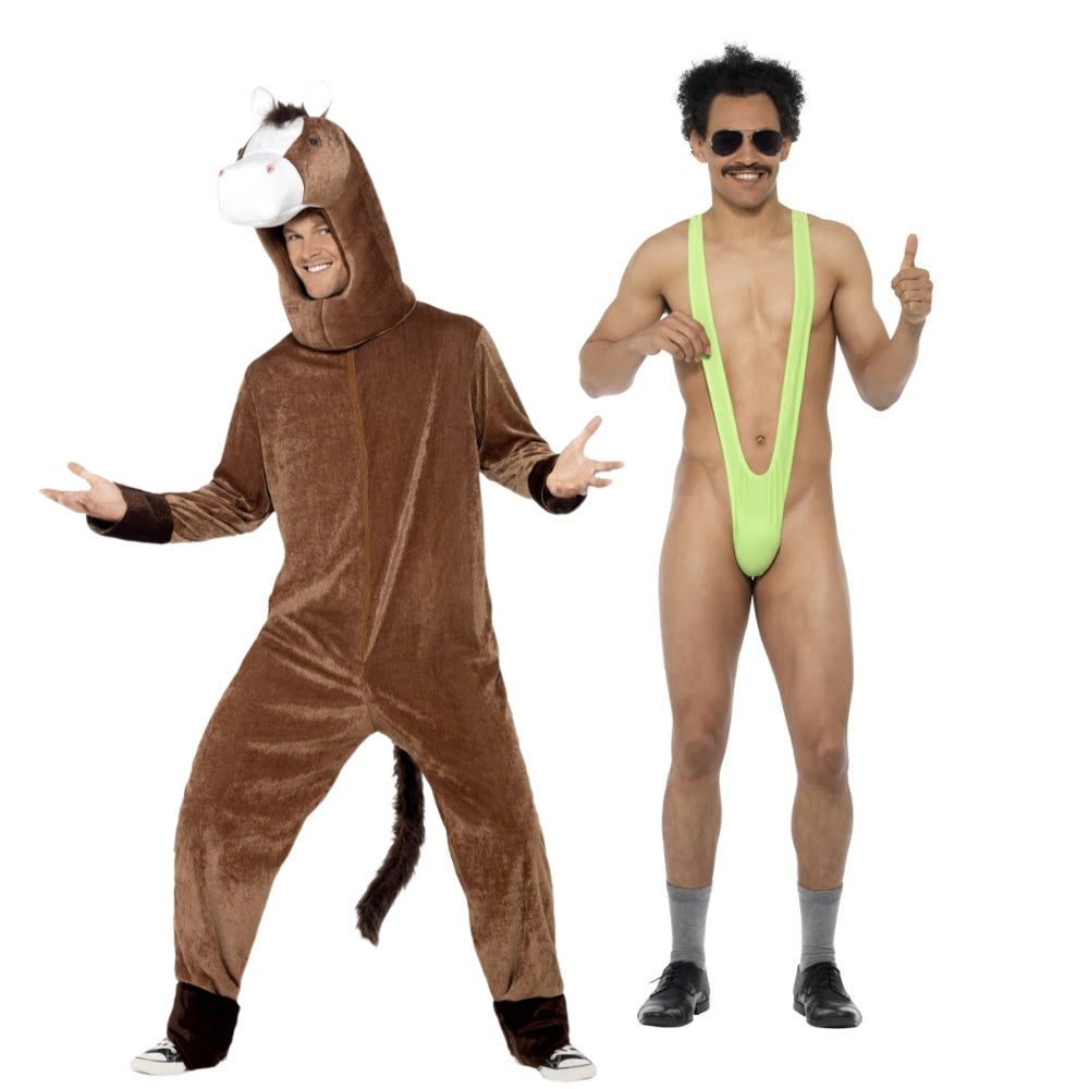 Novelty Fancy Dress Costumes - Horse & Borat Mankini