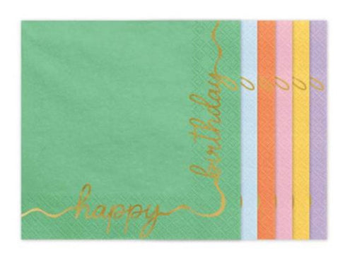 Happy Birthday Napkins - Pastel The Ultimate Balloon And Party Shop Cheltenham & Gloucester Balloons & Fancy Dress 