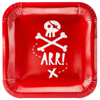 Pirate Square Paper Plates - 6pk The Ultimate Balloon And Party Shop Cheltenham & Gloucester Balloons & Fancy Dress 