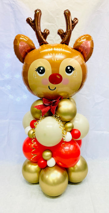 Cute Reindeer Floor Balloon Stack