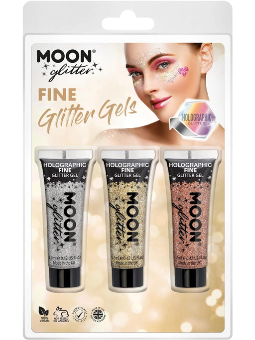 Glitter Face & Body Gel Set - Silver/Gold/Rose The Ultimate Balloon And Party Shop Cheltenham & Gloucester Balloons & Fancy Dress 