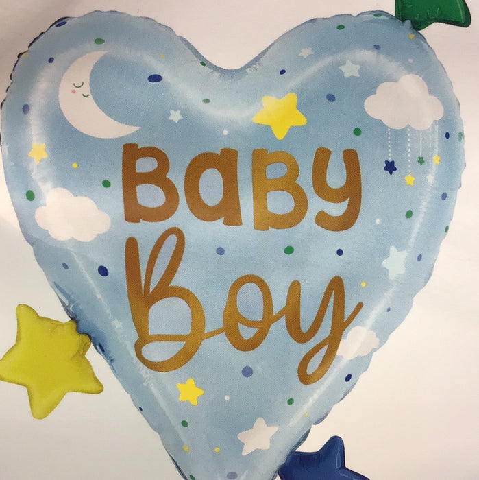 25” Foil It's A Boy Baby Heart Balloon