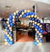 Corporate Outdoor/Indoor Spiral Balloon Arch - Blues/Gold The Ultimate Balloon And Party Shop Cheltenham & Gloucester Balloons & Fancy Dress 
