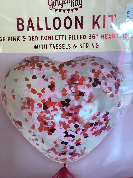 Large Heart Confetti Filled Balloon