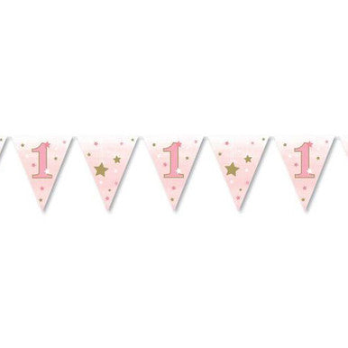 Age 1 Birthday Bunting - Pink