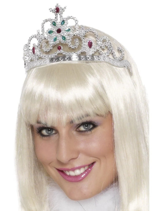 Plastic Glitter Jewelled Tiara