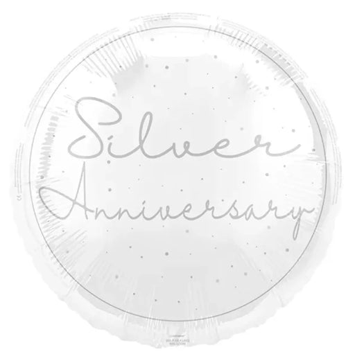 18" Foil 25th Silver Anniversary Balloon - Round The Ultimate Balloon And Party Shop Cheltenham & Gloucester Balloons & Fancy Dress 