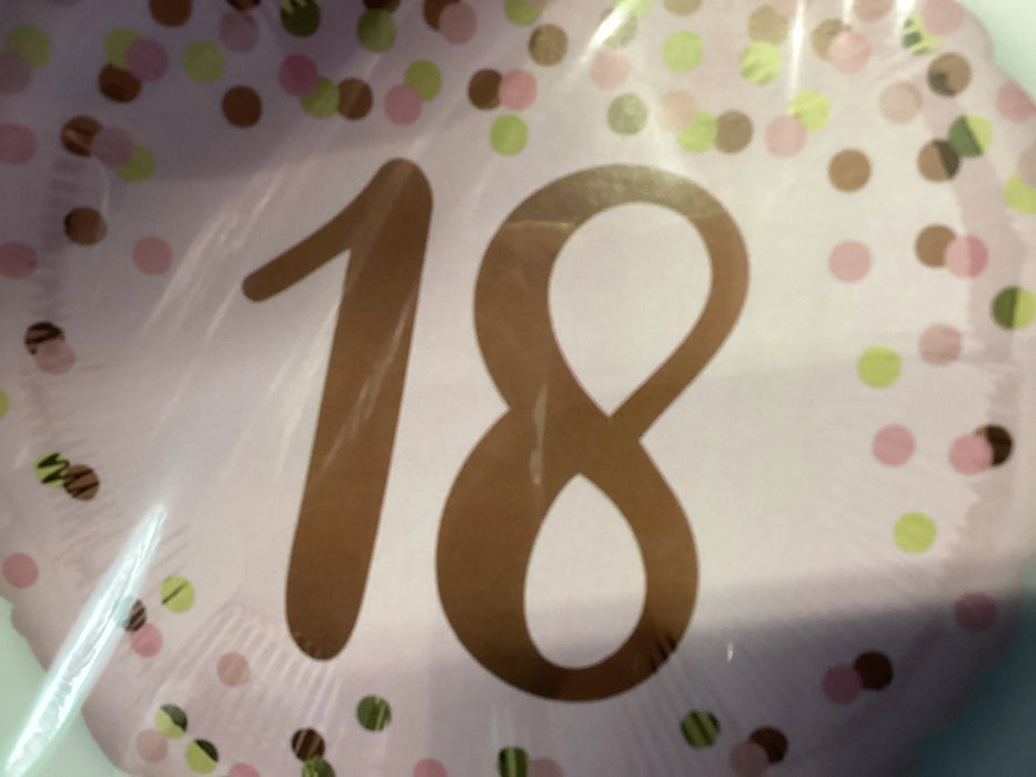 18" Foil Age 18 Balloon - Rose Gold/Pink The Ultimate Balloon And Party Shop Cheltenham & Gloucester Balloons & Fancy Dress 