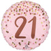 18" Foil Age 21 Balloon - Pink & Rose Gold The Ultimate Balloon And Party Shop Cheltenham & Gloucester Balloons & Fancy Dress 
