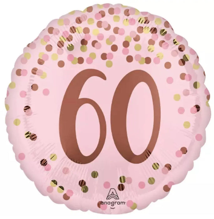 18" Foil Age 60 Balloon - Pink/Rose Gold The Ultimate Balloon And Party Shop Cheltenham & Gloucester Balloons & Fancy Dress 