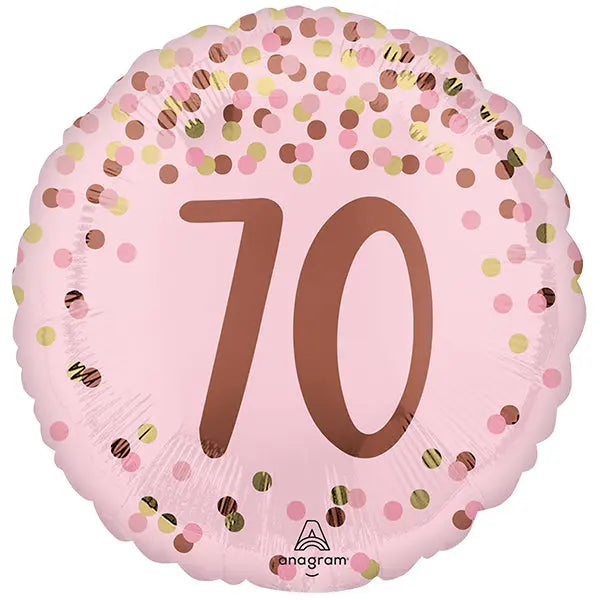 18" Foil Age 70 Balloon - Pink/Rose Gold The Ultimate Balloon And Party Shop Cheltenham & Gloucester Balloons & Fancy Dress 