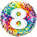 18" Foil Age 8 Balloon - Rainbow Confetti The Ultimate Balloon And Party Shop Cheltenham & Gloucester Balloons & Fancy Dress 