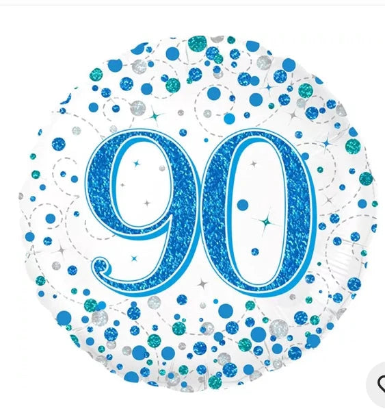 18" Foil Age 90 Balloon - Blue & White Glitz The Ultimate Balloon And Party Shop Cheltenham & Gloucester Balloons & Fancy Dress 