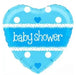 18" Foil Baby Shower Heart Balloon - Blue The Ultimate Balloon And Party Shop Cheltenham & Gloucester Balloons & Fancy Dress 