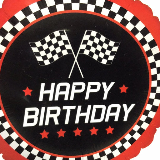 18" Foil Birthday Printed Balloon - Racing Flag Red The Ultimate Balloon And Party Shop Cheltenham & Gloucester Balloons & Fancy Dress 