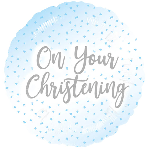 18" Foil Christening Balloon - Blue The Ultimate Balloon And Party Shop Cheltenham & Gloucester Balloons & Fancy Dress 
