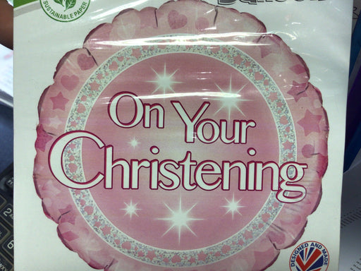 18" Foil Christening Day Balloon - Pink The Ultimate Balloon And Party Shop Cheltenham & Gloucester Balloons & Fancy Dress 
