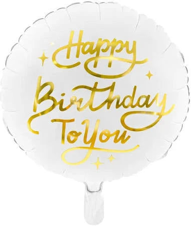 18" Foil Happy Birthday Balloon - Gold Script The Ultimate Balloon And Party Shop Cheltenham & Gloucester Balloons & Fancy Dress 