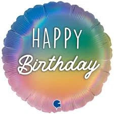 18" Foil Happy Birthday Balloon - Rainbow Holographic The Ultimate Balloon And Party Shop Cheltenham & Gloucester Balloons & Fancy Dress 