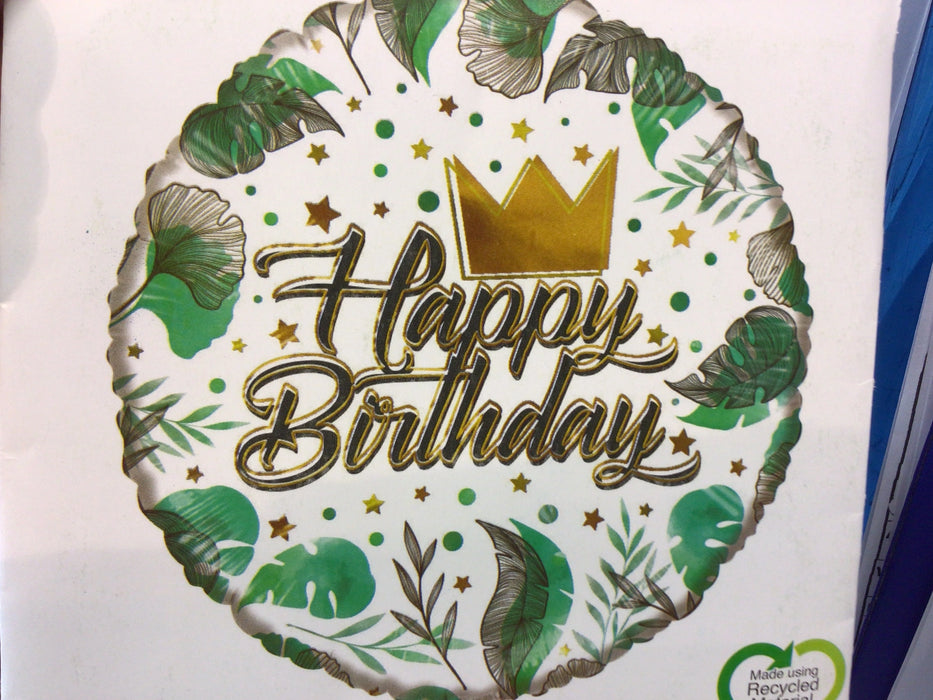 18" Foil Happy Birthday  - Greenery The Ultimate Balloon And Party Shop Cheltenham & Gloucester Balloons & Fancy Dress 