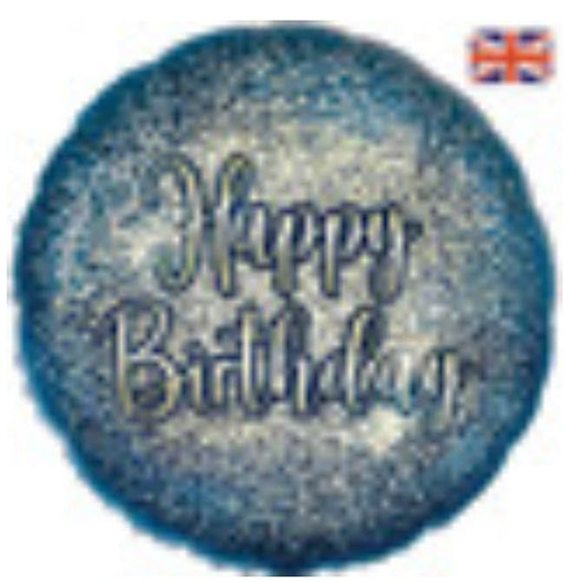 18" Foil Happy Birthday  - Navy/Gold The Ultimate Balloon And Party Shop Cheltenham & Gloucester Balloons & Fancy Dress 