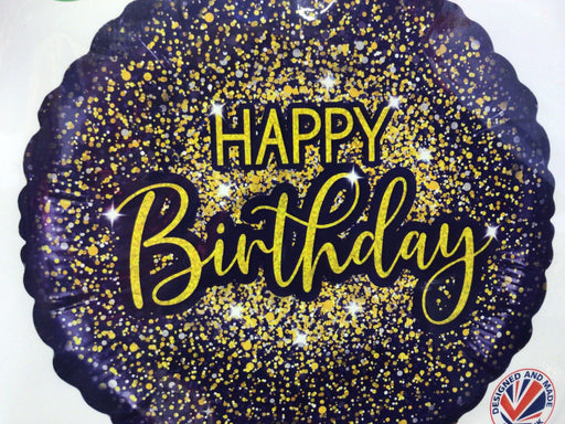 18" Foil Happy Birthday - Navy/Gold The Ultimate Balloon And Party Shop Cheltenham & Gloucester Balloons & Fancy Dress 
