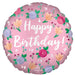 18" Foil Happy Birthday - Pink Floral The Ultimate Balloon And Party Shop Cheltenham & Gloucester Balloons & Fancy Dress 