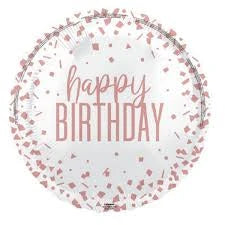 18" Foil Happy Birthday  - Rose Gold Sparkle The Ultimate Balloon And Party Shop Cheltenham & Gloucester Balloons & Fancy Dress 